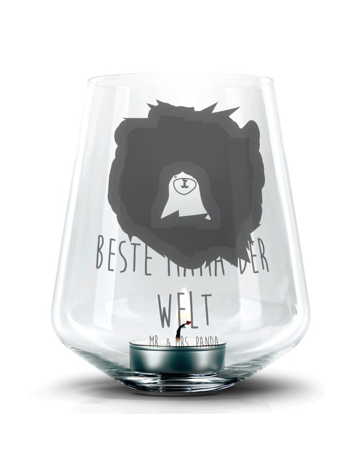 Kerzenständer Bär Königin mit Spruch in Transparent