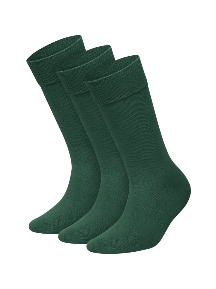 3er-Pack Socken One Color Smooth in Smooth Forest Green