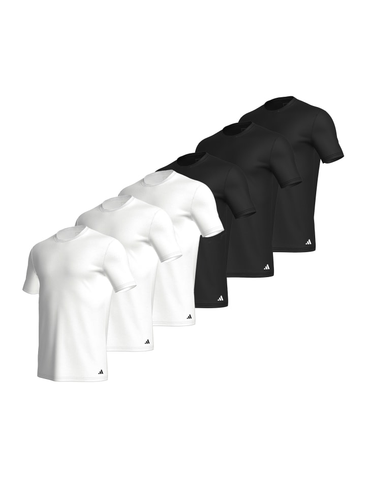 Unterhemd / Shirt Kurzarm Active Core Cotton in Schwarz / weiß