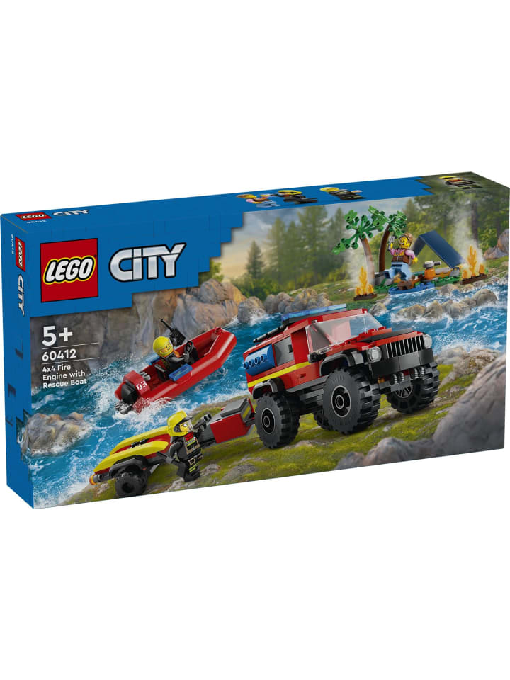 City 60412 Feuerwehrgeländewagen mit Rettungsboot