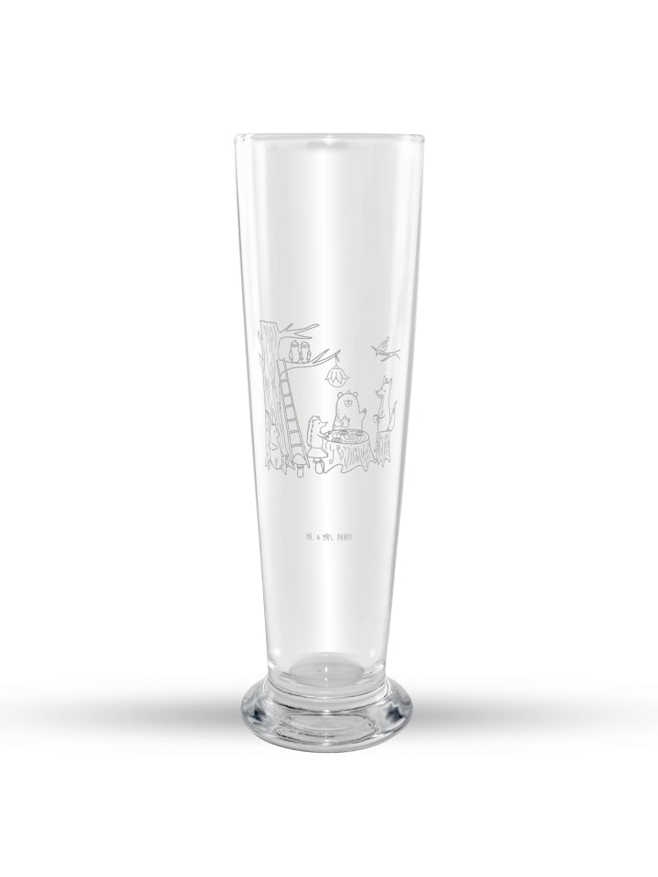 Bierglas Waldtiere Picknick ohne Spruch in Transparent