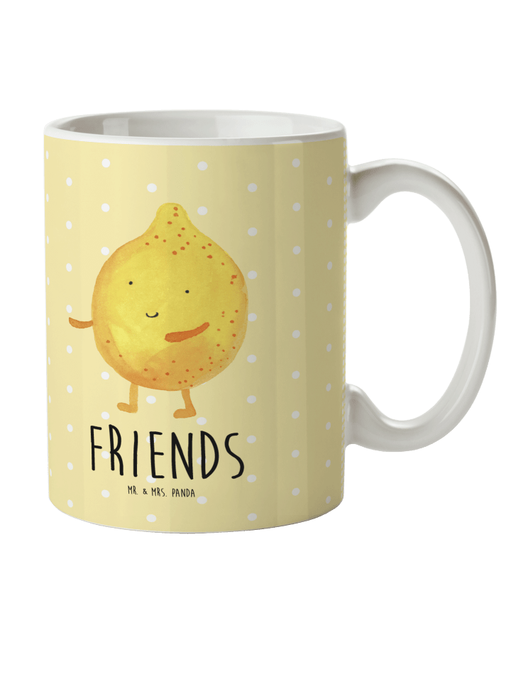 Becher Beste Freunde Zitrone mit Spruch in Gelb Pastell