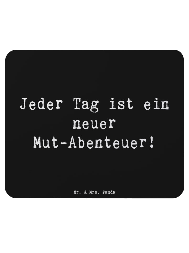 Maus Pad Spruch Angst überwinden Abenteuer mit ... in Schwarz