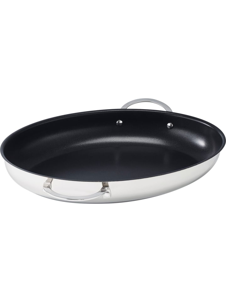 Fischpfanne Pfanne Edelstahl in Schwarz