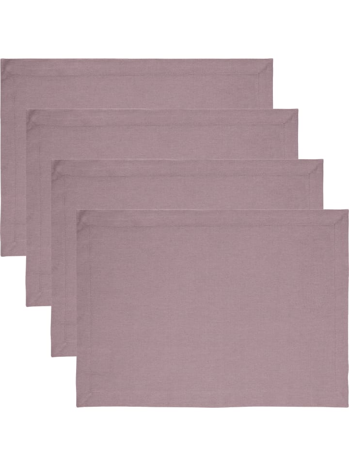 Baumwolle Tischset 4er-Pack Tulsa in mauve