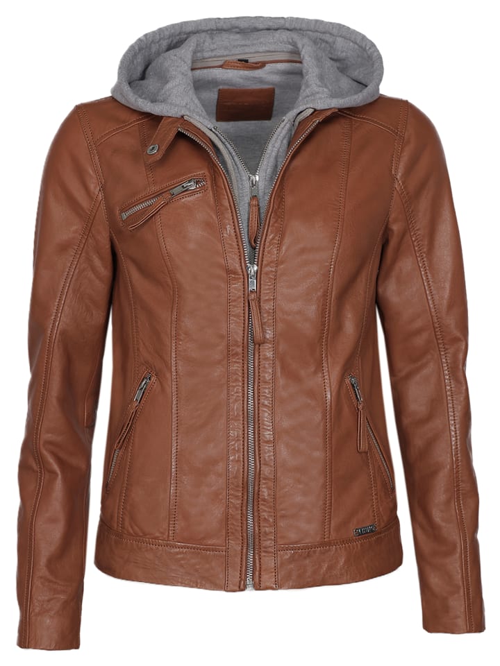 Lederjacke in cognac