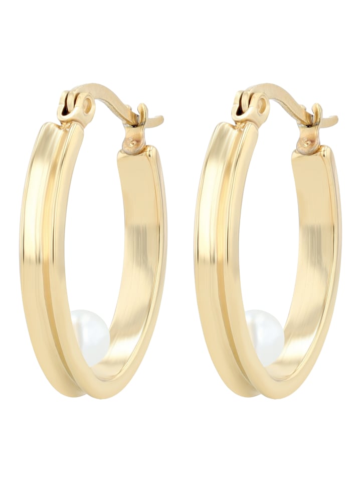 Damen Ohrringe aus Edelstahl mit Perle in gold