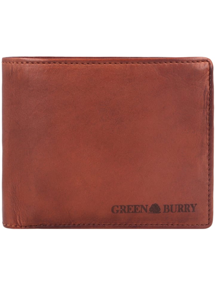 Vintage Washed Geldbörse Leder 13 cm chestnut