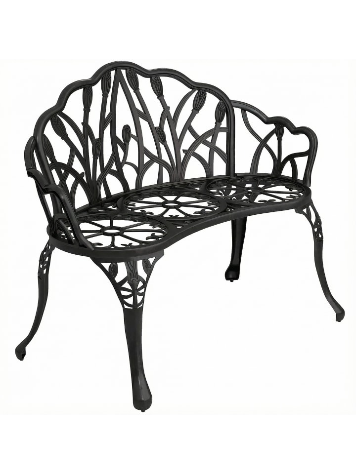 Gartenbank in Schwarz 99L x 57B x 78H cm