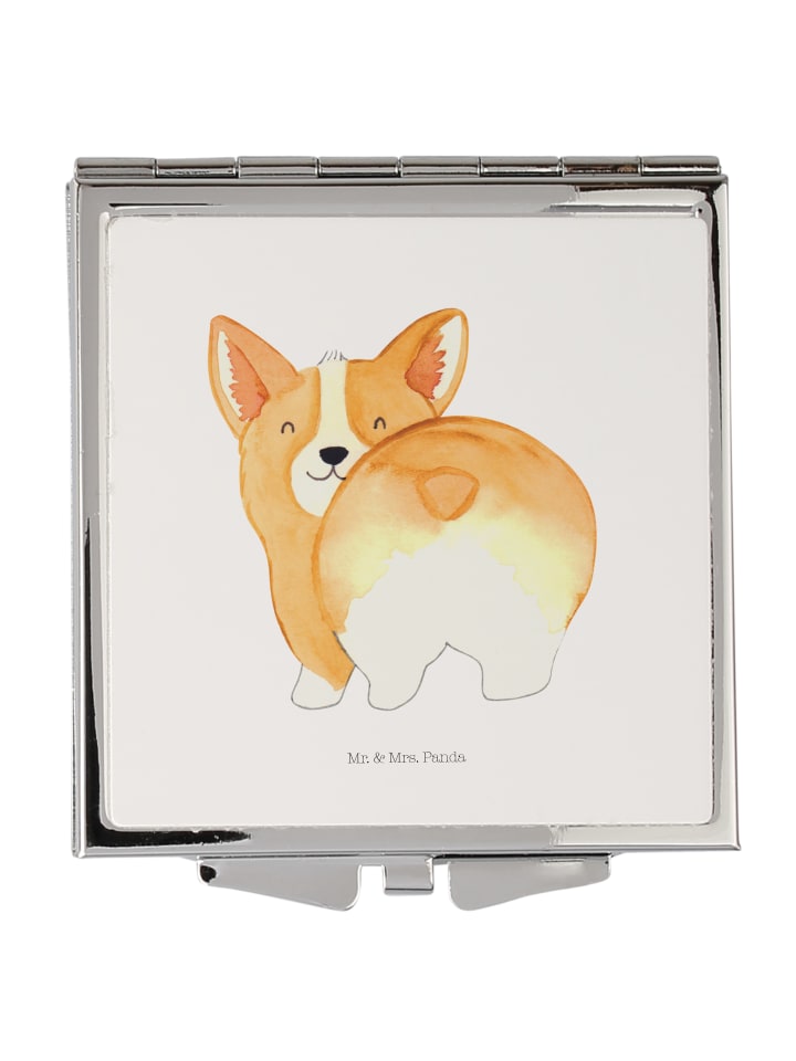 Schminkspiegel Corgi Po ohne Spruch in Weiß
