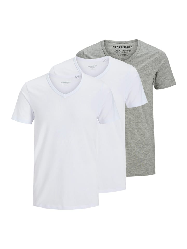 T-Shirt Essentials in Hellgrau / weiß
