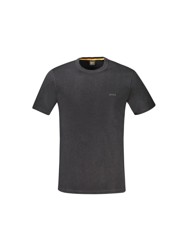Schwarz Baumwolle Herren T-Shirt