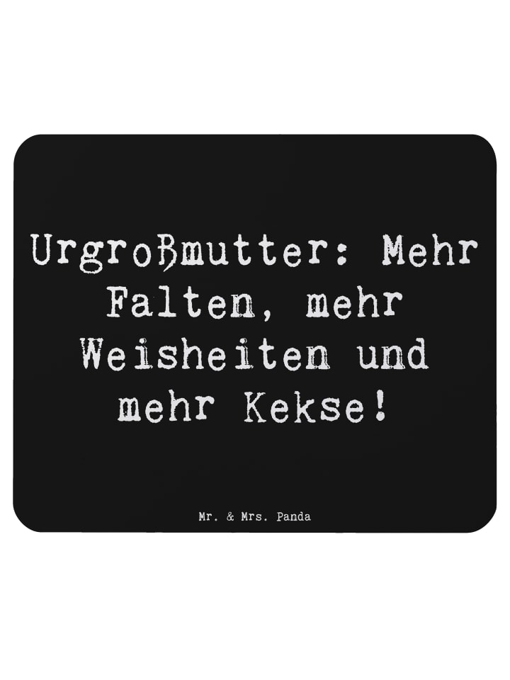 Mauspad Urgroßmutter Weisheiten mit Spruch in Schwarz