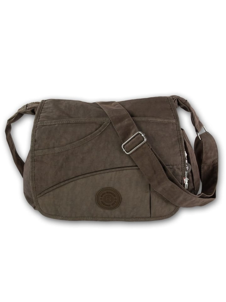 Umhängetasche Nylon braun ca. 32cm