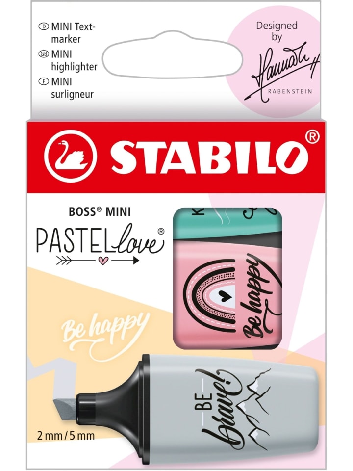Textmarker Boss Mini Pastellove Edition 2.0 sortiert Etui Packung mit ...