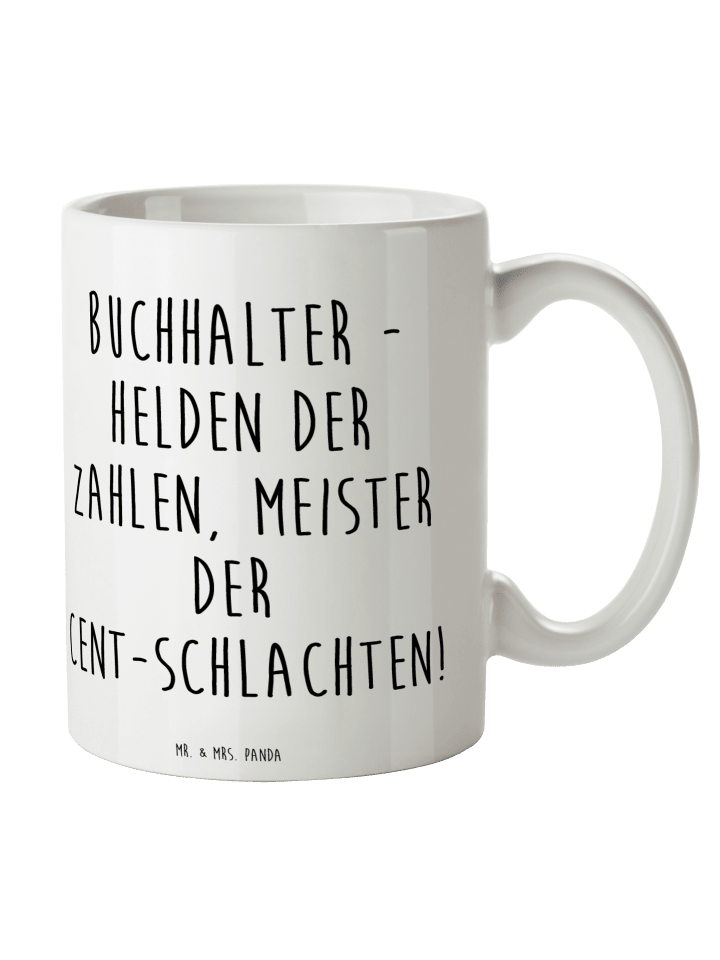 Tasse Spruch Buchhalter Helden mit Spruch in Weiß