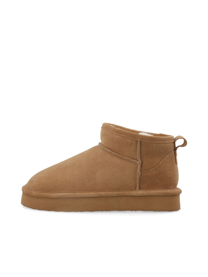 Plateaustiefel in Cognac