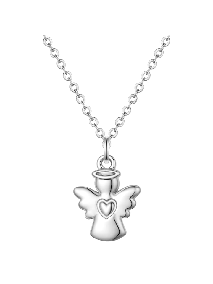 Kette Engel aus Messing mit Zirkonia in silber