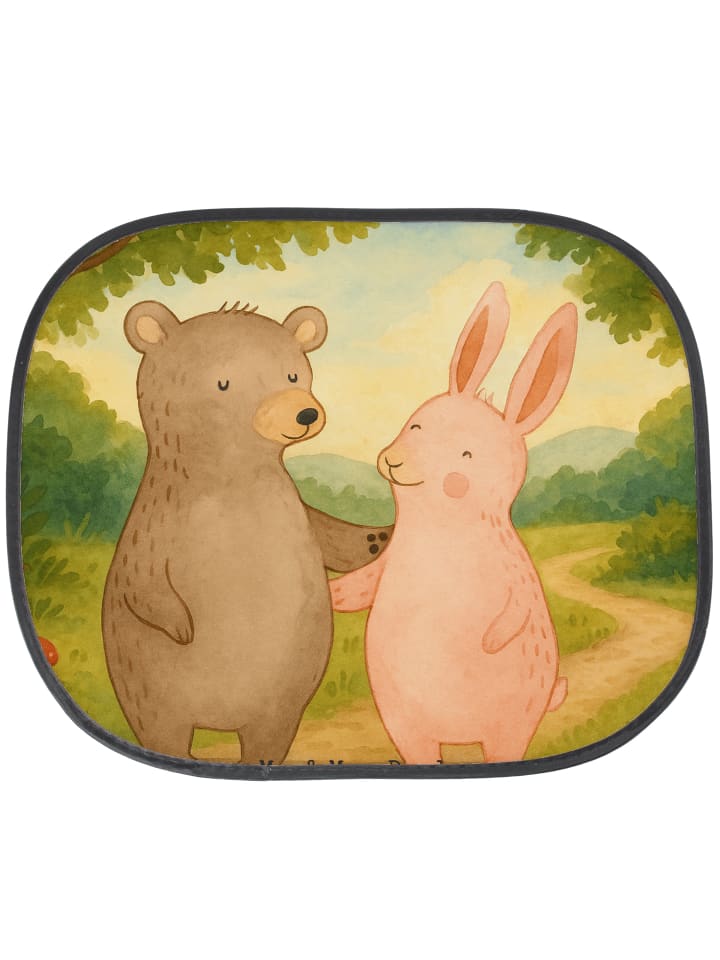 Blendschutz Auto Bär und Hase Umarmen Design oh... in Weiß