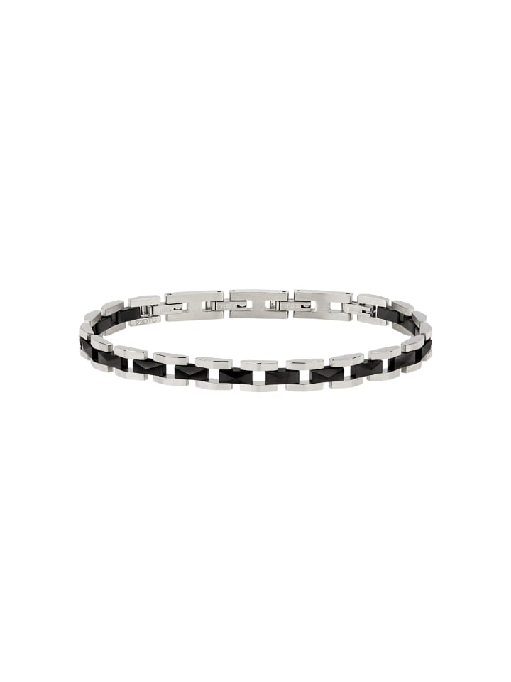 Armband ceramic brick silber, schwarz