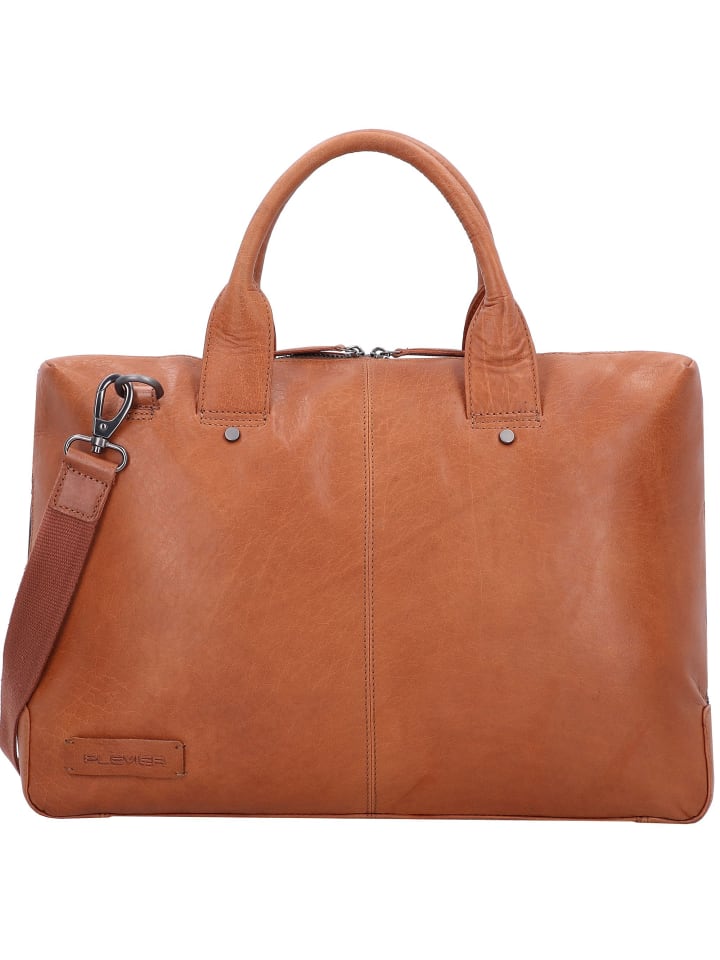 Rock Basalt Aktentasche Leder 41 cm Laptopfach cognac