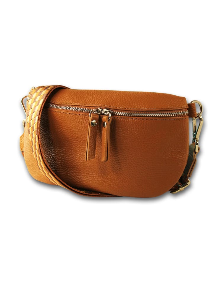 Leder Gürteltasche Toscanto Tasche braun, tan, mehrfarbig ca. 25cm