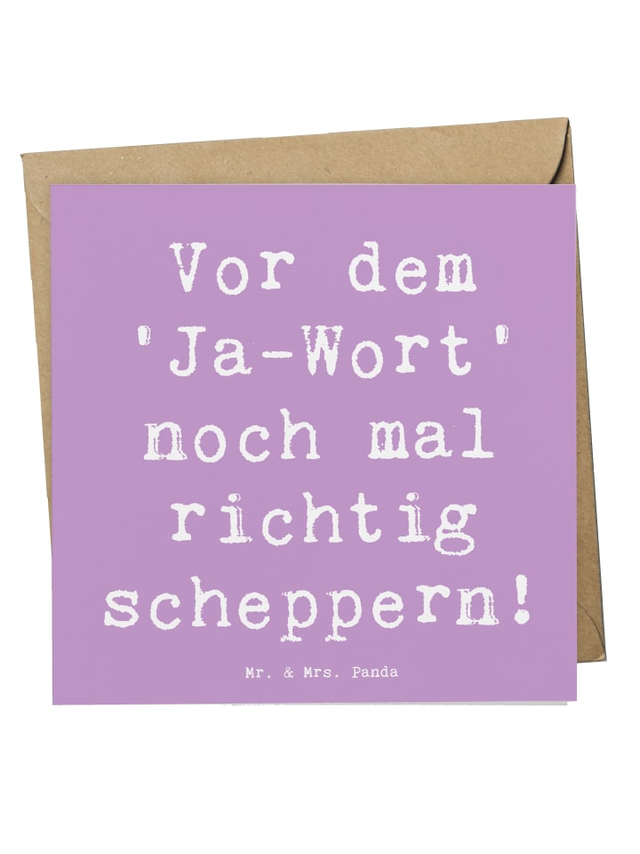 Deluxe Karte Spruch Polterabend Spaß mit Spruch in Lavendeltraum