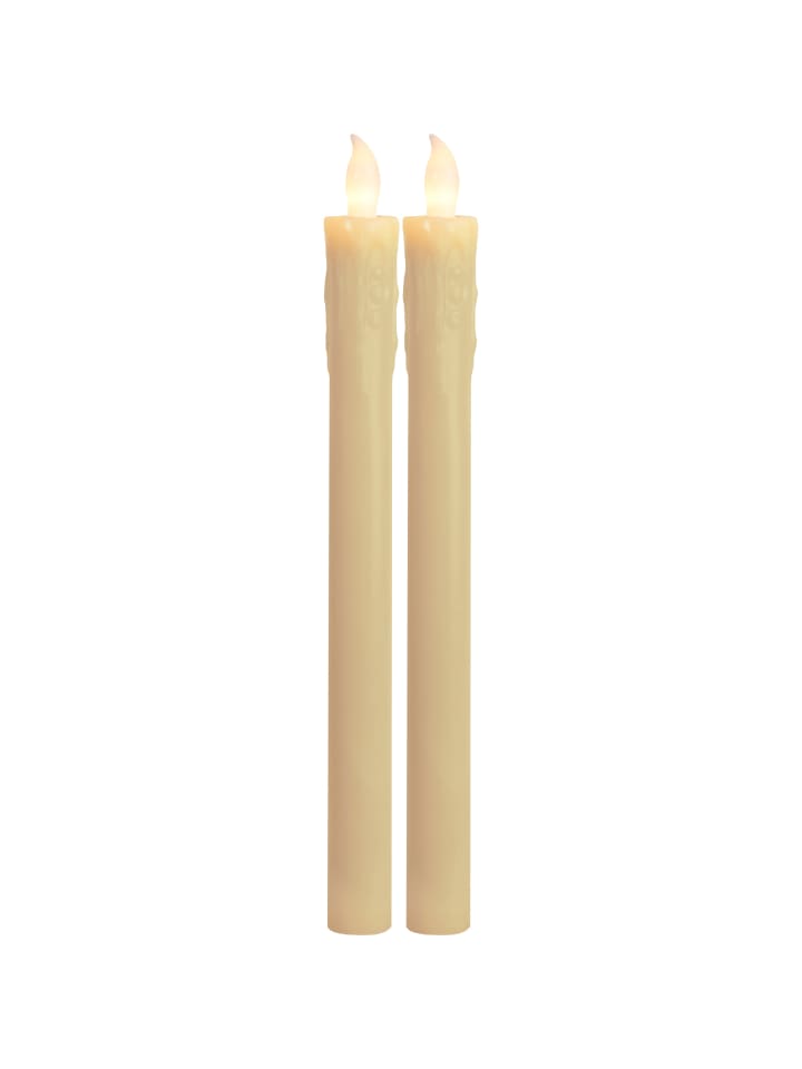 LED Stabkerze Presse 2er-Set, weiß, 25cm in Weiß