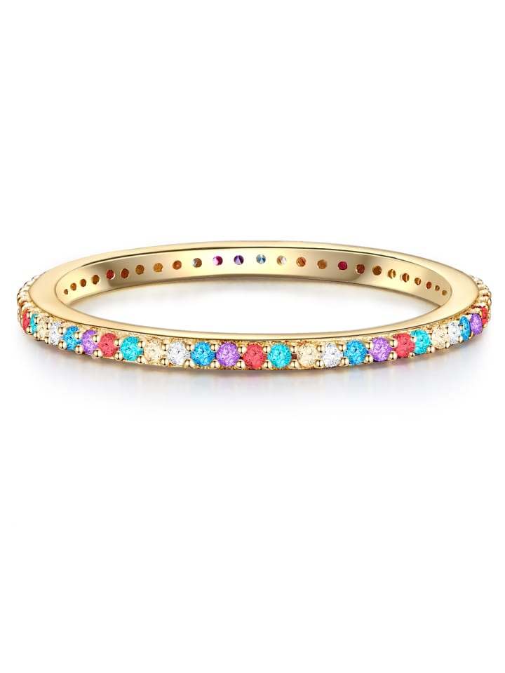 Ring aus Messing mit Zirkonia in gelbgold