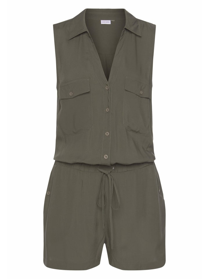Kurzoverall in khaki