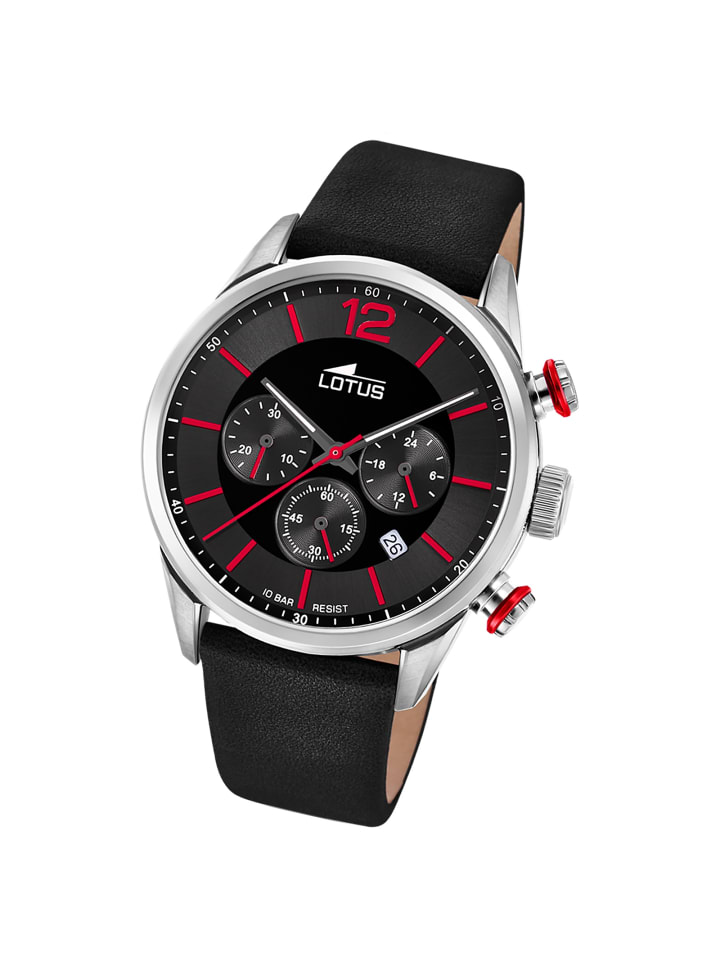 Chronograph-Armbanduhr Lotus Classic schwarz groß (ca. 43mm)