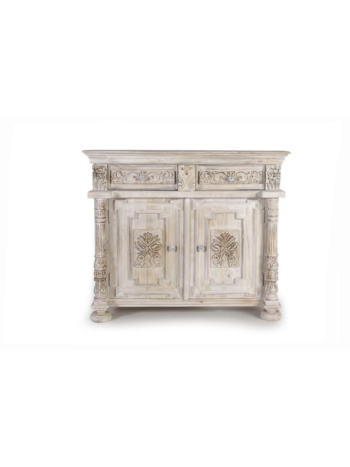 Sideboard aus natürlichem Mangoholz in White