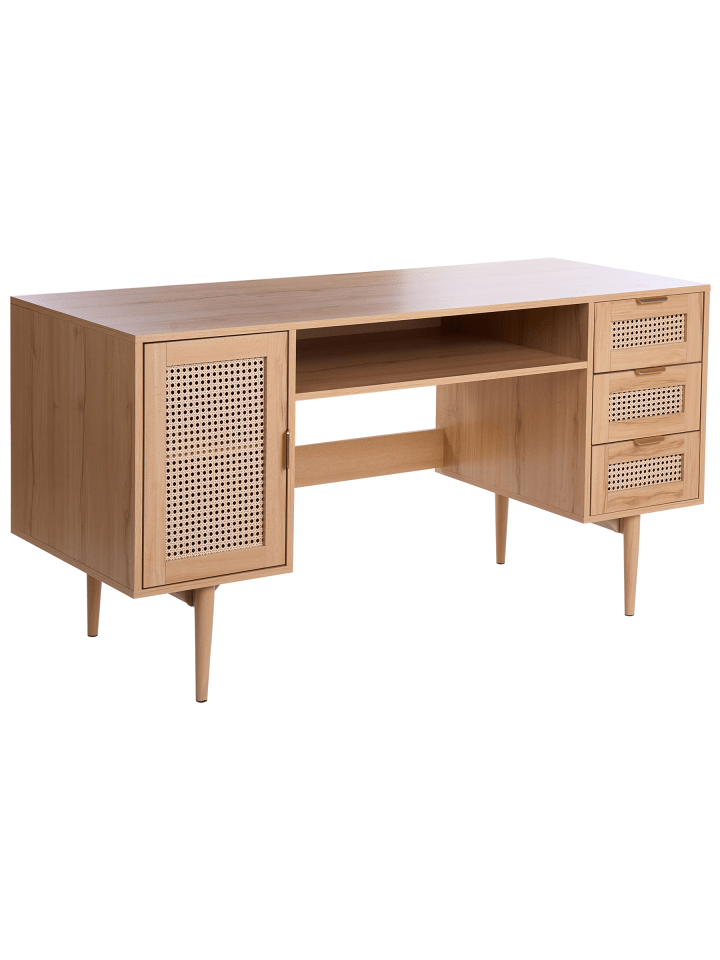 Schreibtisch RAFFRA in Braun - (W) 140 x (H) 75 x (L) 60 cm