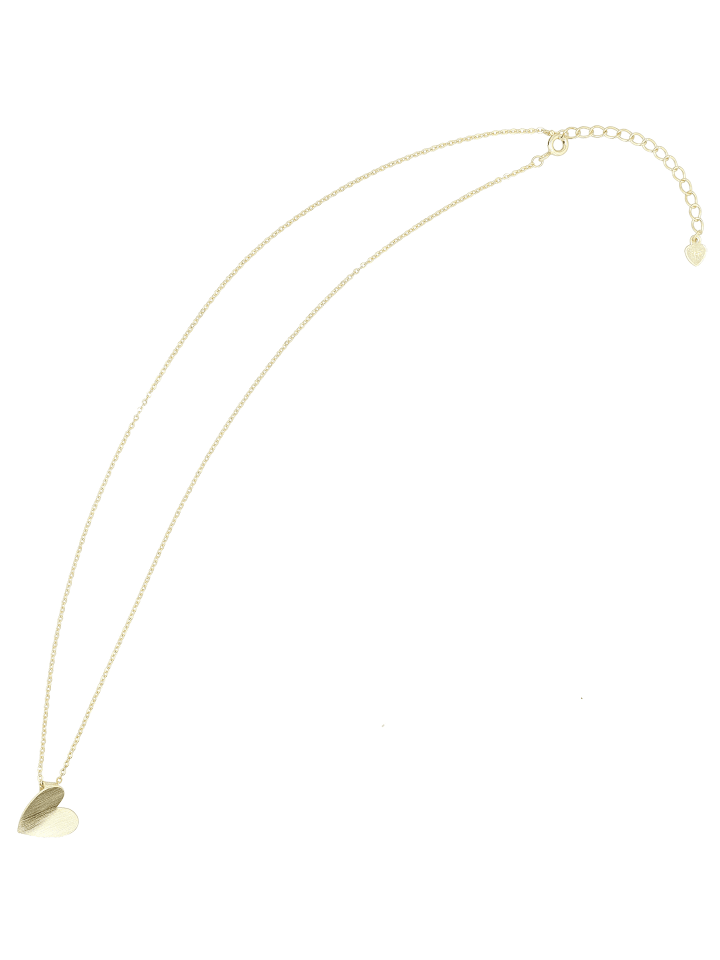 Damen 925 Silber Halskette mit Anhänger Herz 42 cm in gold