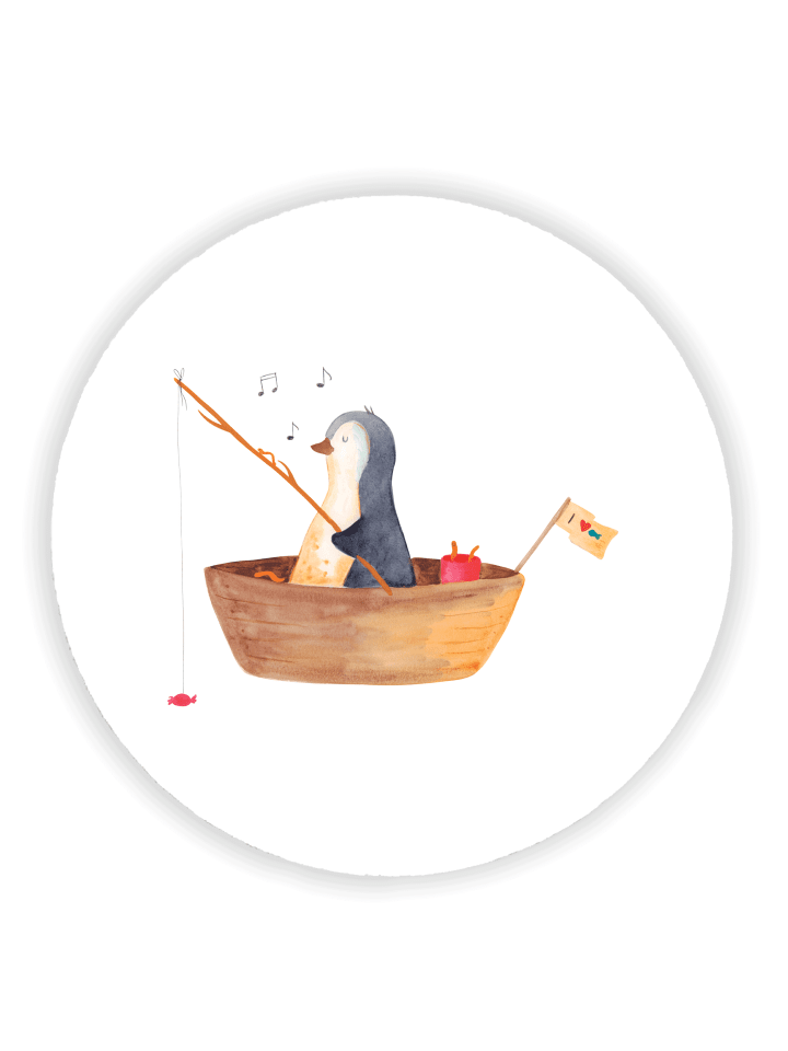 Magnet Pinguin Angelboot ohne Spruch in Weiß