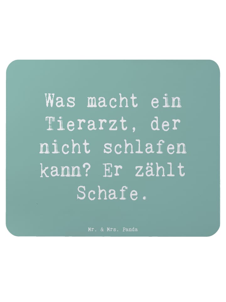 Mousepad Spruch Tierarzt Schafzählen mit Spruch in Meeresbrise