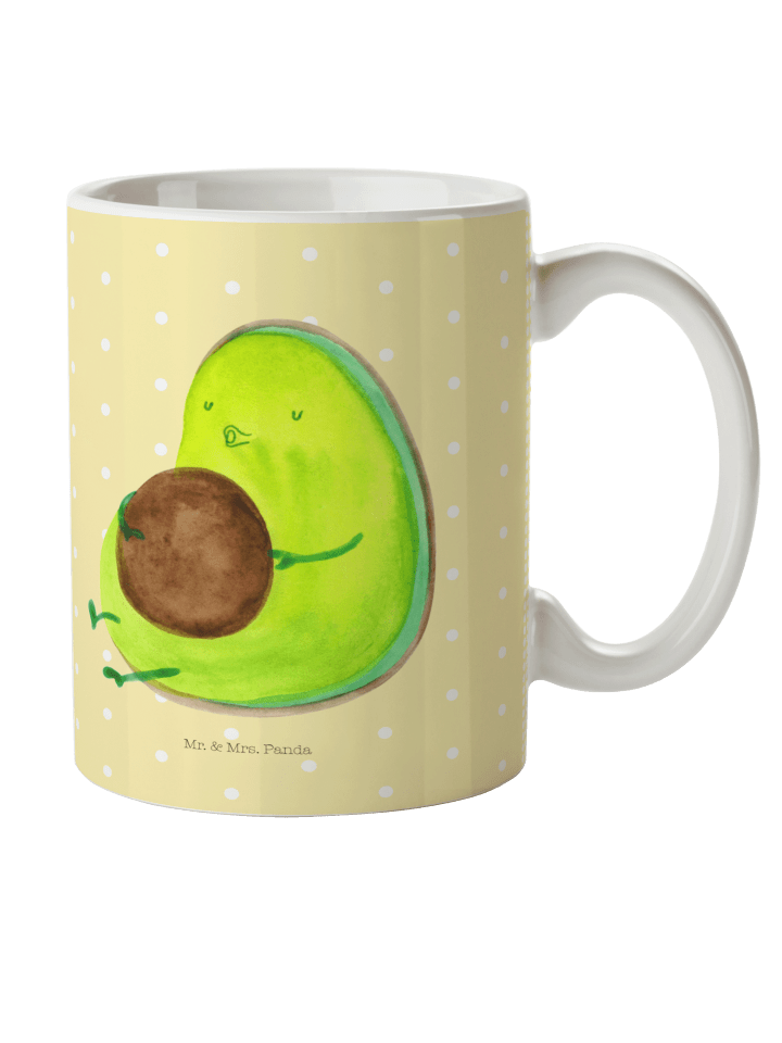 Becher Avocado Pfeifen ohne Spruch in Gelb Pastell