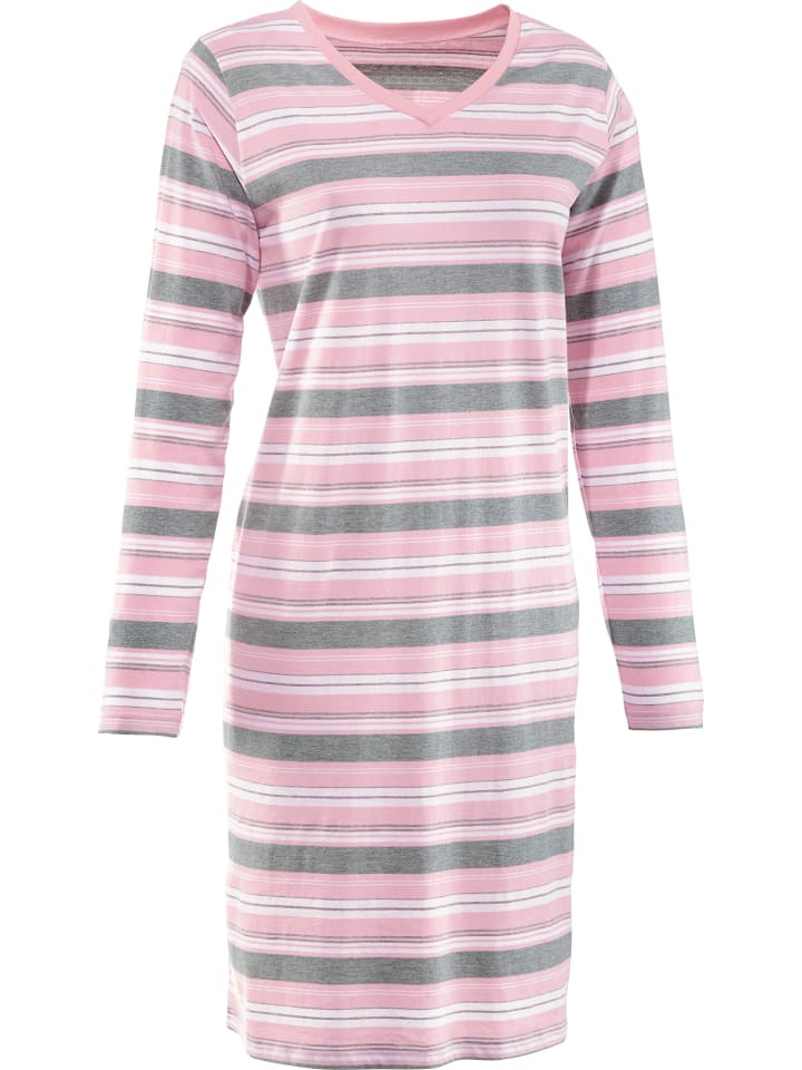 Single-Jersey Nachthemd in rosé/grau