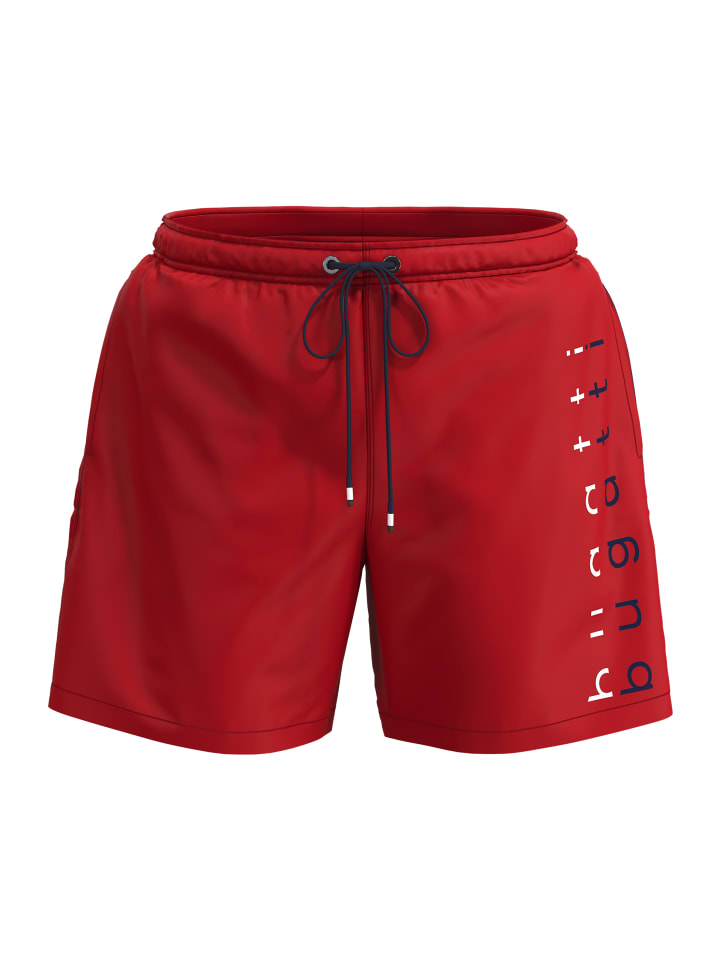 Badeshorts Amalfi in rot-mittel-uni