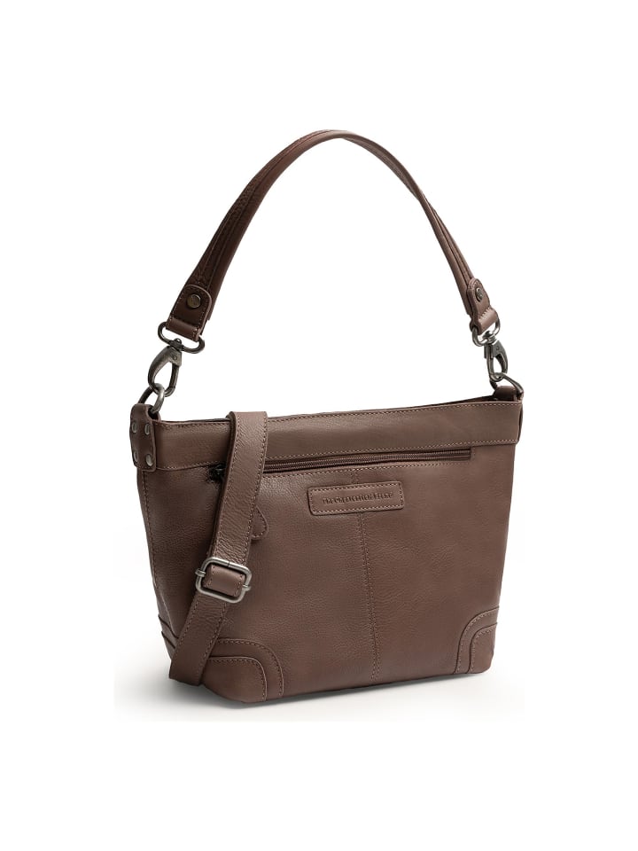Zarita Schultertasche Leder 22 cm dark taupe