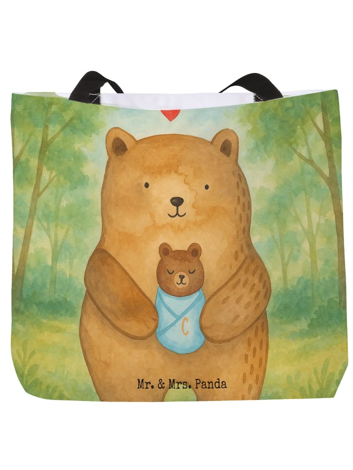 Shopper Bär Baby Design ohne Spruch in Weiß