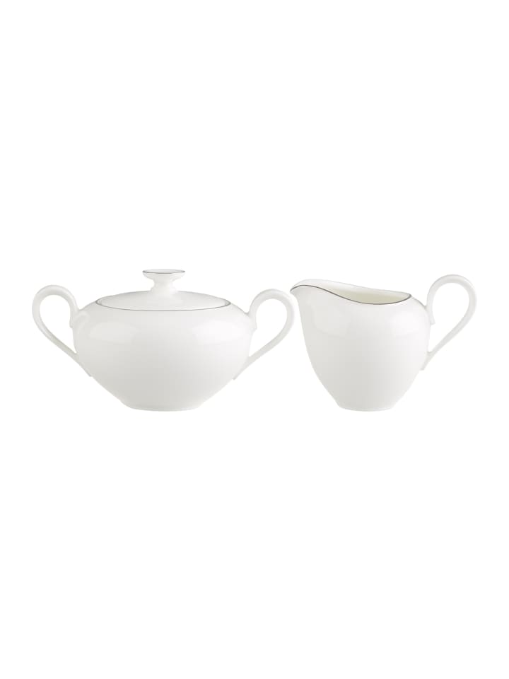 2er Set Milch- und Zucker-Set Anmut Platinum No.1 in Weiß