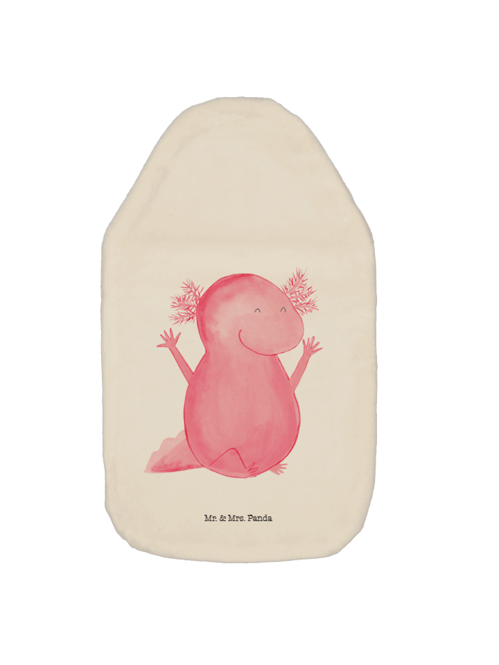 Wärmflasche Axolotl Hurra ohne Spruch in Weiß