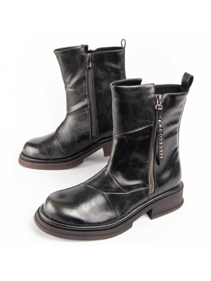 Boots ette mit Absatz, Motta in Grau