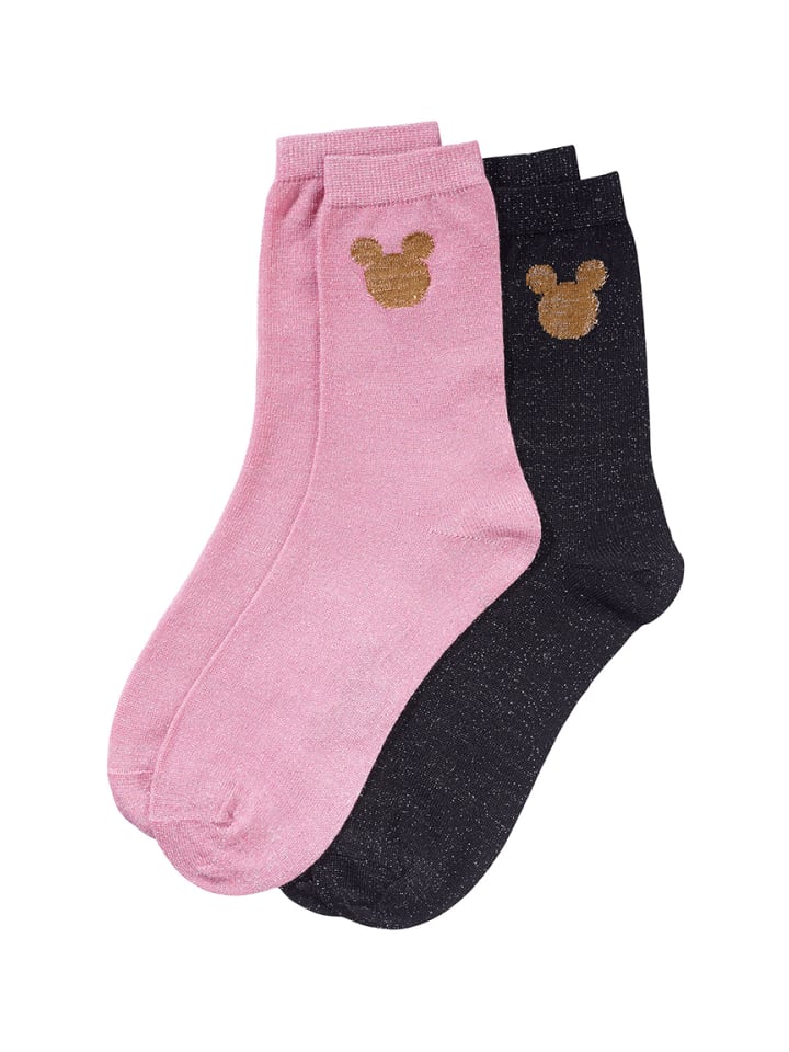 2er-Set: Socken Mickey Mouse Strümpfe in Mehrfarbig