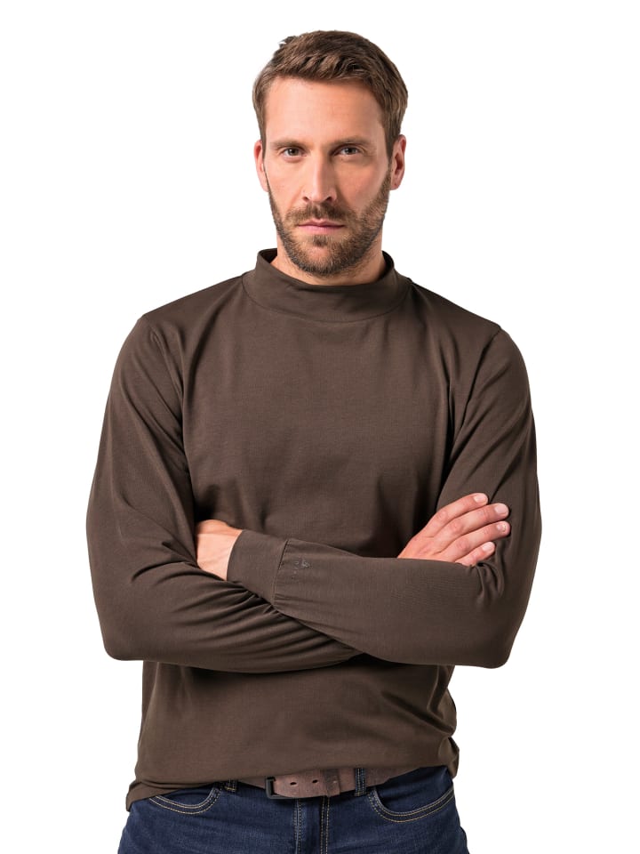 Kurzarm T-Shirt in dunkelbraun