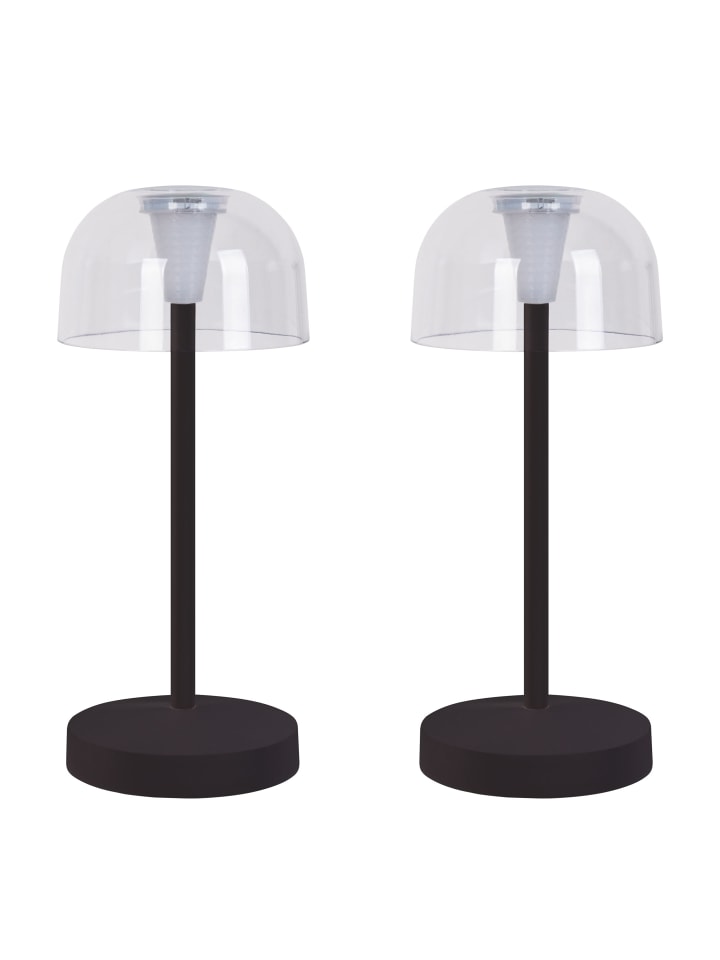 LED Tischleuchte "GOMBA" in schwarz - (L)8 cm x (B)8 cm x (H)18.5 cm - EEK F