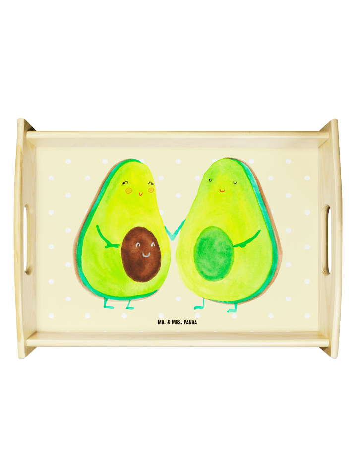 Tablett Avocado Pärchen ohne Spruch in Gelb Pastell