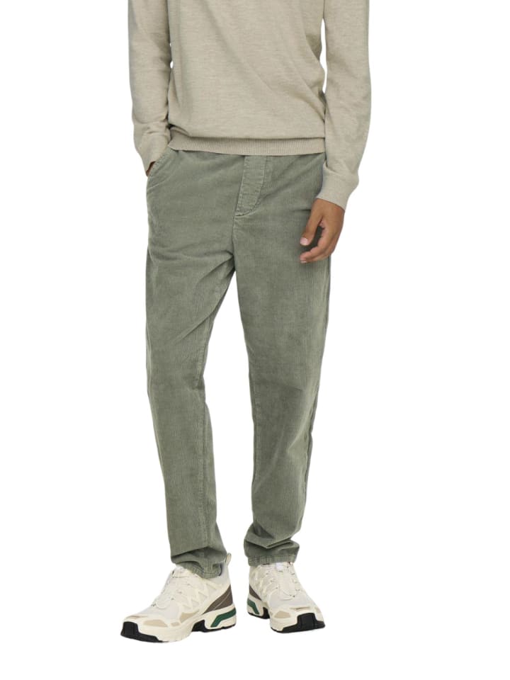 Jogginghose ONSLINUS TAP CORDUROY 0185 PANT tapered in Grau