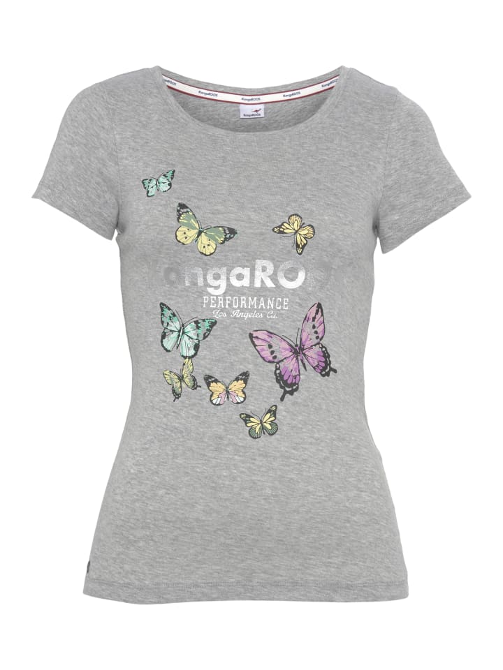 T-Shirt in hellgrau-melange